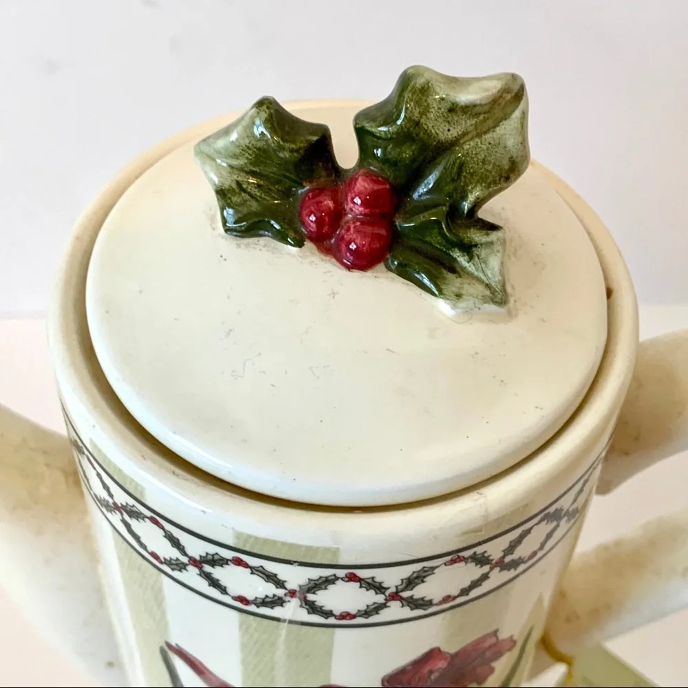 COPY - Vintage MARY HUGHES Christmas Ceramic Teapot